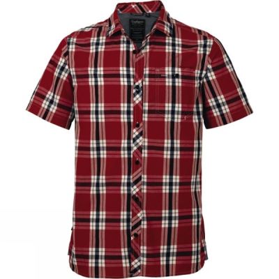 Camisa Craghoppers Hasan Manga Corta Hombre Rojas / Negras - Chile JZW123495